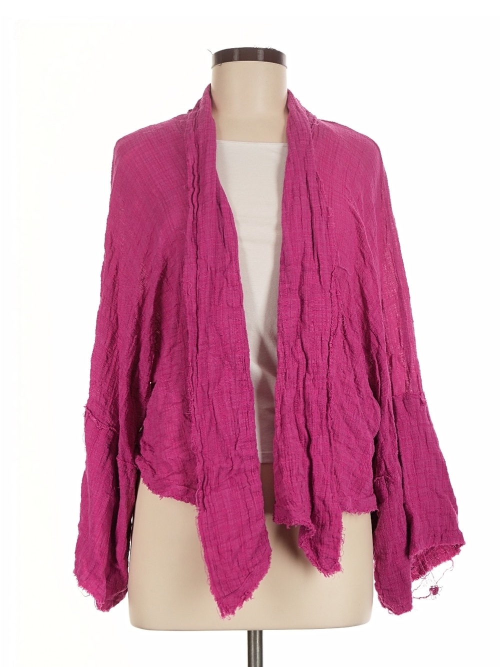 Free People One womans Open-Front Draped Cardigan - Magenta size M/L